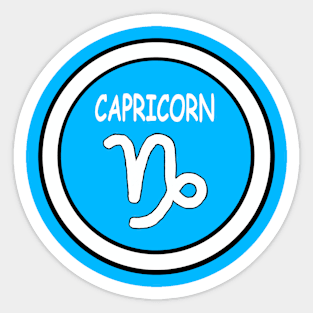 Capricorn, white circle, transparent background Sticker